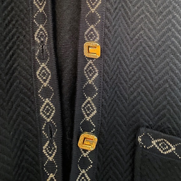 Vintage knit vest with chevron weave / 1990’s academia style cardigan - Picture 5 of 8